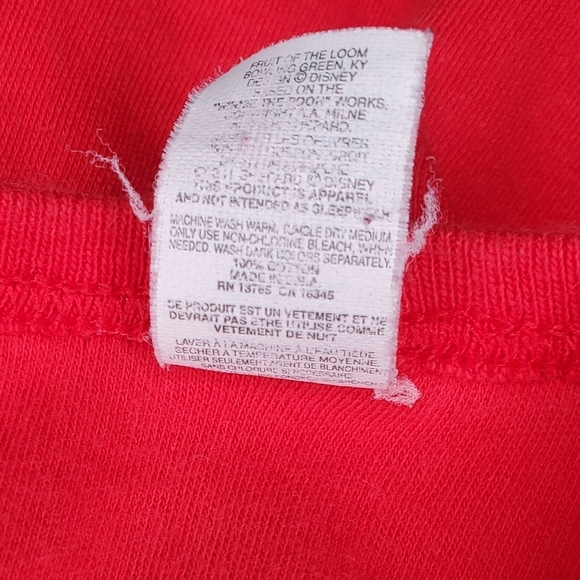 Vintage Pooh One-piece Sleeveless Footie Red Holiday Pooh Small (6 Months) - Picture 5 of 5